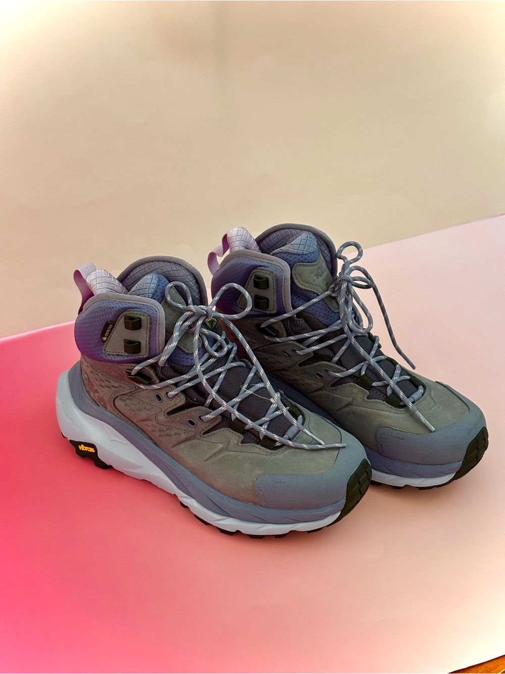 Hoka Women's Gray and Lavender Trail Hike Boots